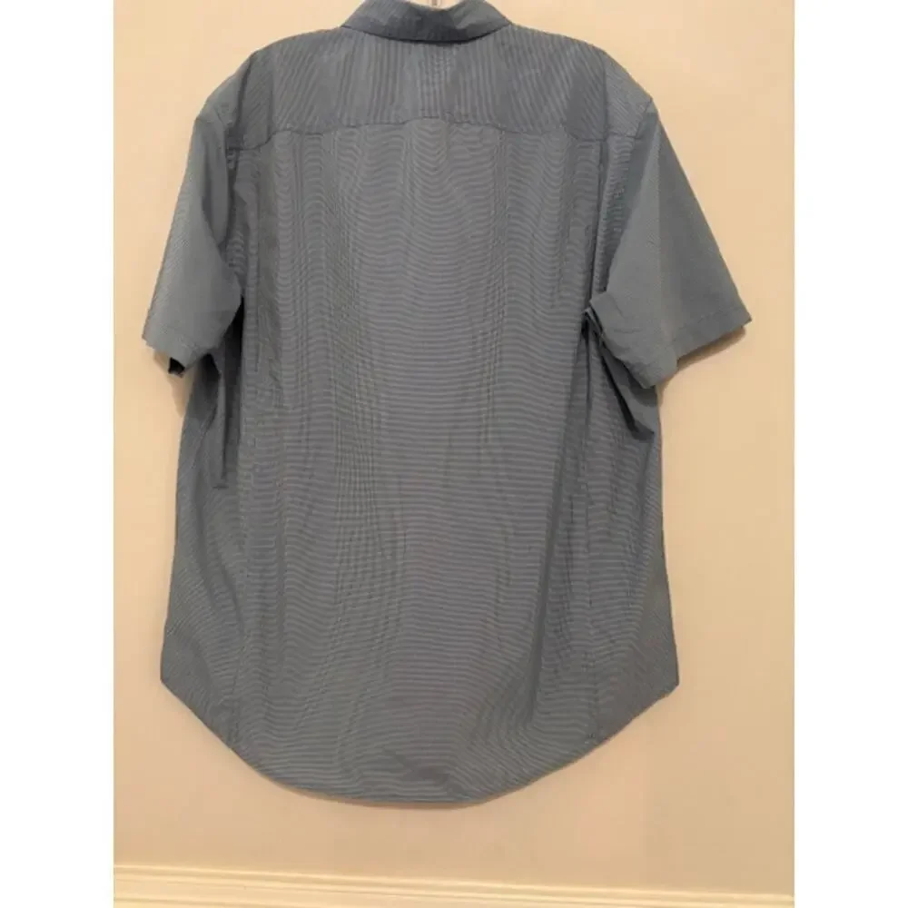 CE Schmidt Mens Work Wear Shirt Short Sleeve Button Front Collar Mens Large